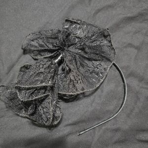 Black Lace Bow Headband